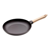 11-inch, Fry Pan Wooden Handle, Black Matte