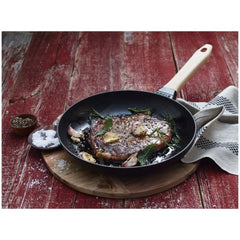 11-inch, Fry Pan Wooden Handle, Black Matte