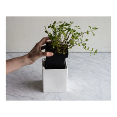 0.9 qt, Ceramic, Medium Box With Herb Pot And Lid