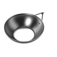 12-inch, 18/10 Stainless Steel, Wok, Silver-black