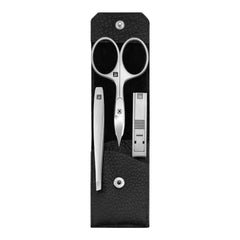 3-pc Leather Manicure Pedicure Set With Compact Nail Clippers