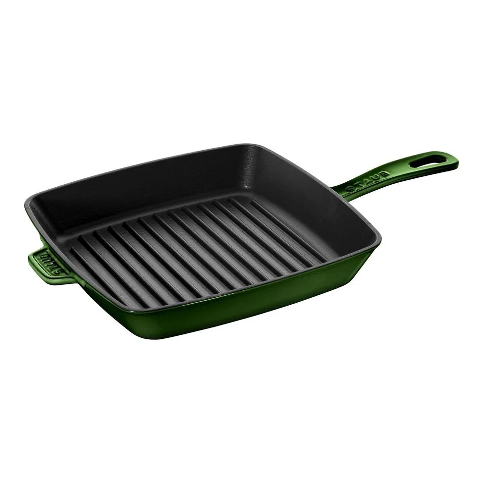 12-inch, Cast Iron, Square, Grill Pan, Basil