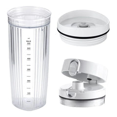 Personal Blender Jar With Drinking Lid And Vacuum Lid - White