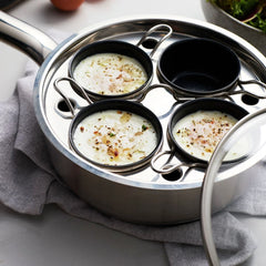 Egg poacher 18 cm, 18/10 Stainless Steel, silver