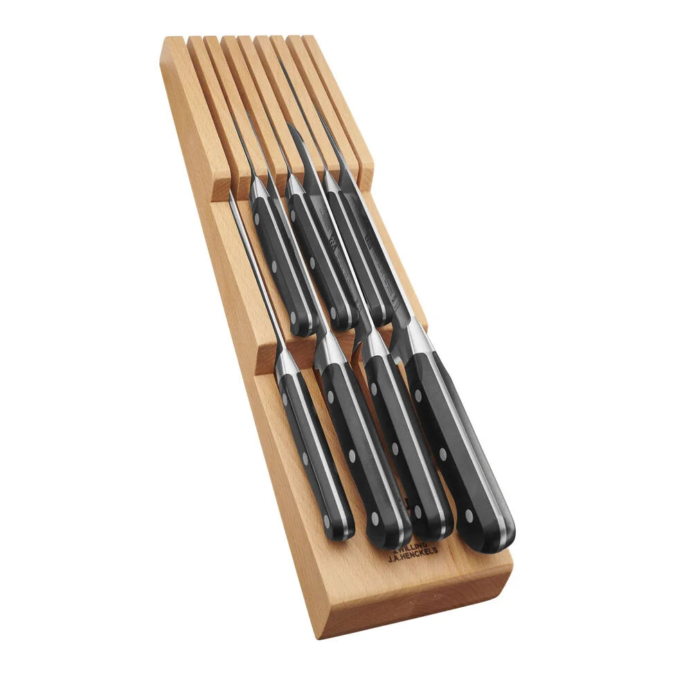10-pc, Block Set with Beechwood In-Drawer Knife Tray, natural