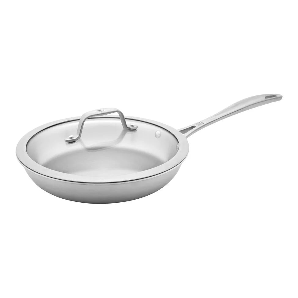 3 Ply, 9.5-inch, 18/10 Stainless Steel, Frying Pan With Glass Lid