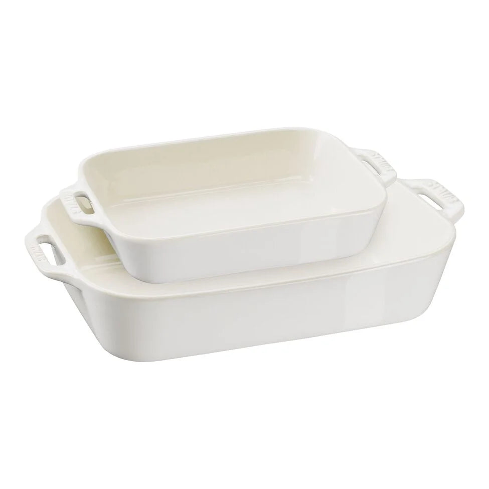2-pc, Rectangular Baking Dish Set, ivory-white