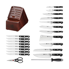 22-pc, Knife block set, silver-black