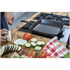 12-inch, Cast Iron, Square, Grill Pan, Black Matte
