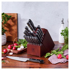 20-pc, Knife block set, brown