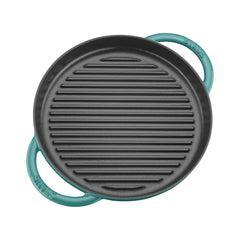10-inch, Round Double Handle Pure Grill, Turquoise