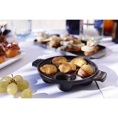 5.5-inch, Escargot Dish with six holes, black matte