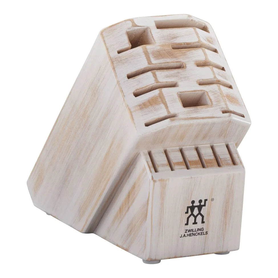 Rubberwood, Pro Rustic White Knife Block Empty