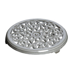 9-inch, Round, Cast Iron Lilly Trivet, Graphite Grey