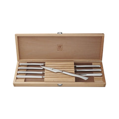 8-pc, Stainless Steel Serrated Steak Knife Set With Wood Presentation Case