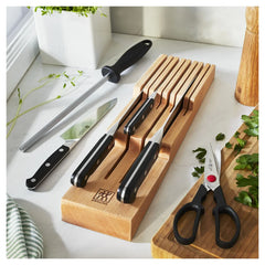 7-pc, Block Set with Beechwood In-Drawer Knife Tray, natural