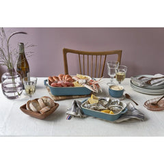 2-pc, Rectangular Baking Dish Set, rustic turquoise
