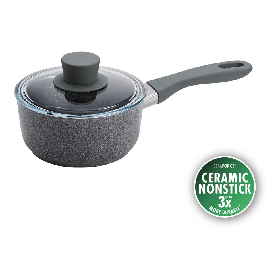 1.5 qt, Aluminum, Ceramic Nonstick Saucepan With Lid Ceramic Coating