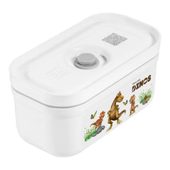 S, DINOS Vacuum Lunch Box, Plastic, White-grey