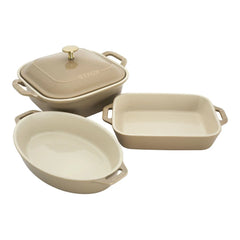 4-pc, Mixed Baking Dish Set, sesame