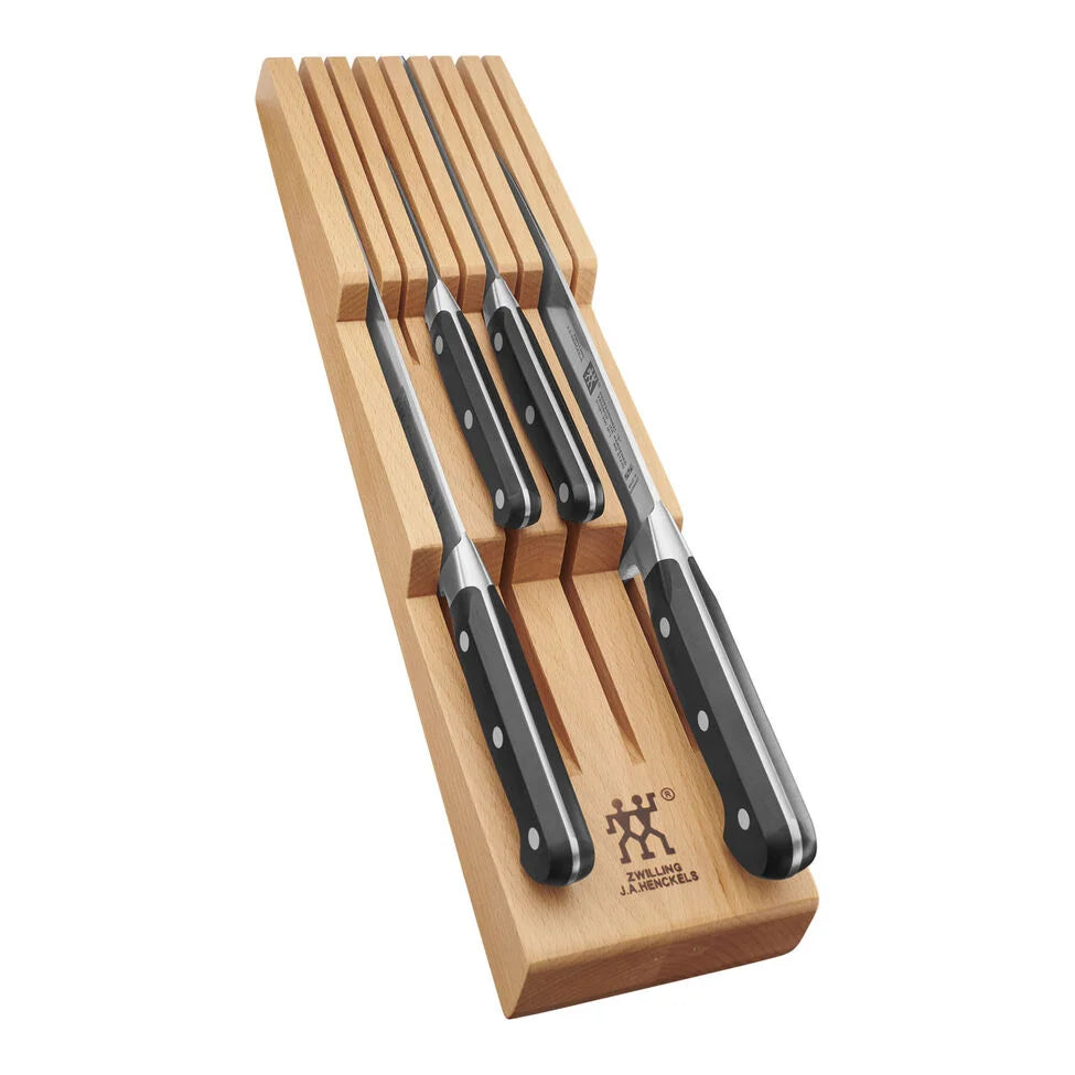 7-pc, Block Set with Beechwood In-Drawer Knife Tray, natural