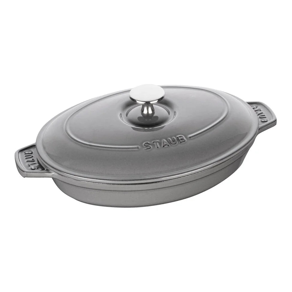 9-inch, Oval, Covered Baking Dish With Lid, Graphite Grey
