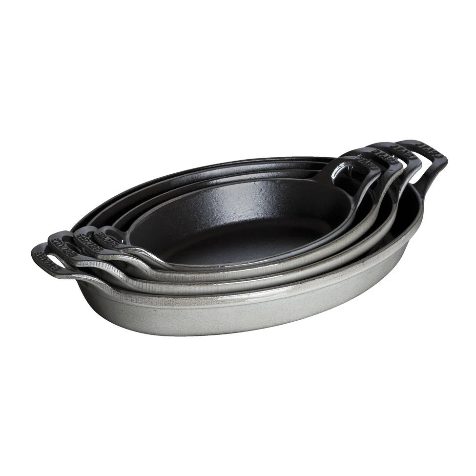 8.25 inch, Oval, Gratin Baking Dish, Graphite Grey