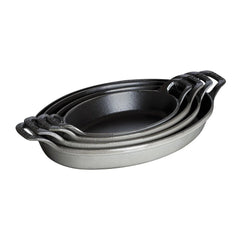 8.25 inch, Oval, Gratin Baking Dish, Graphite Grey