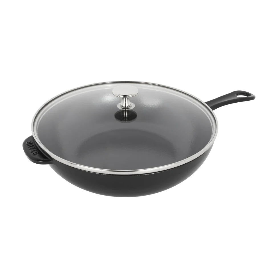 10-inch, Daily Pan With Glass Lid, Black Matte