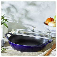 3.5 qt, Braiser With Glass Lid, Dark Blue