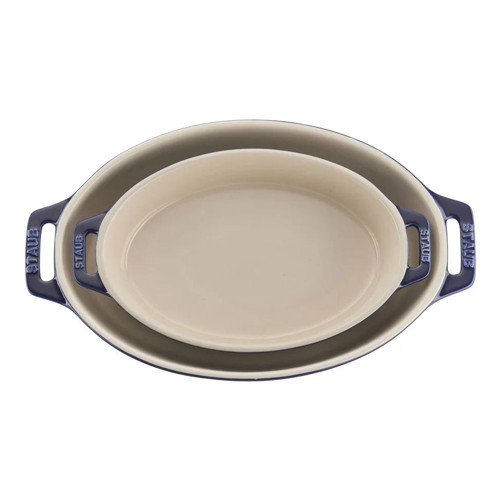 2-pc, Oval Baking Dish Set, dark blue