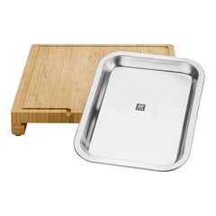 15.5-inch x 12-inch Cutting Board With Tray, Bamboo