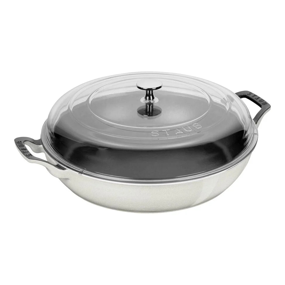 3.5 qt, Braiser With Glass Lid, White Truffle