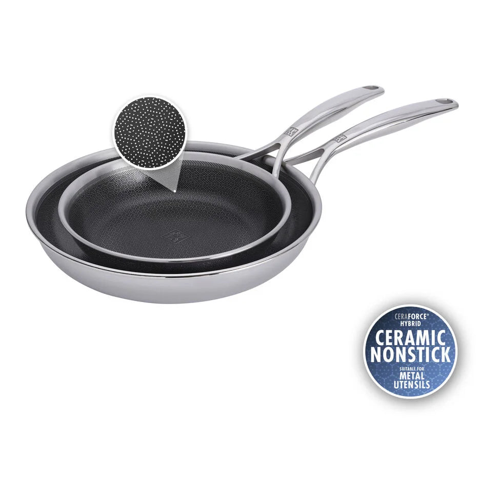 2-pc, Ceramic Hybrid Frying Pan Set