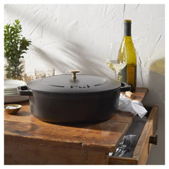 6.25 qt, Wide Oval Dutch Oven, black matte