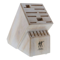 Rubberwood, TWIN Rustic White Knife Block Empty