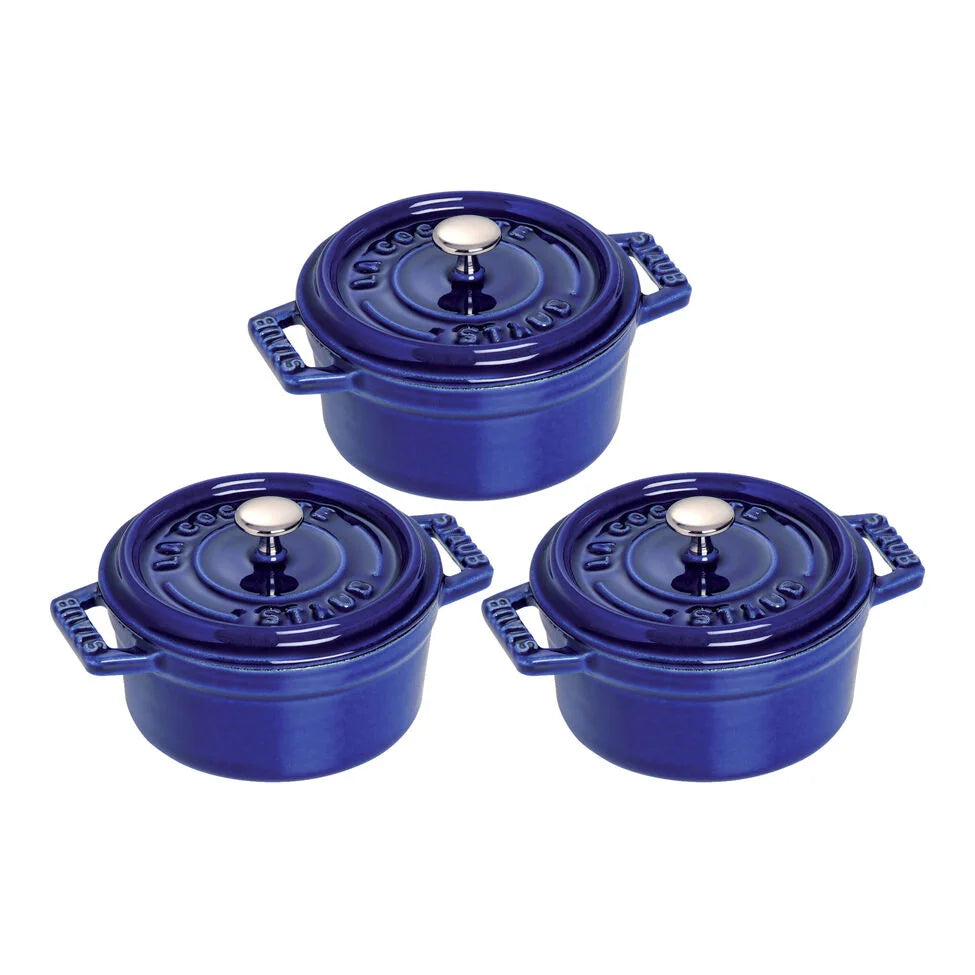 3-pc, Dutch Oven Set, dark blue