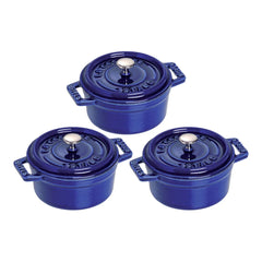 3-pc, Dutch Oven Set, dark blue
