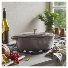 6.25 qt, Wide Oval Dutch Oven, graphite grey