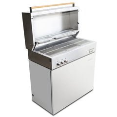 Natural gas grill, ivory-white
