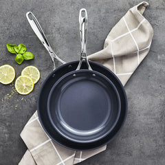 2-pc, Stainless Steel, Ceramic Coating, Non-stick, Frying Pan Set