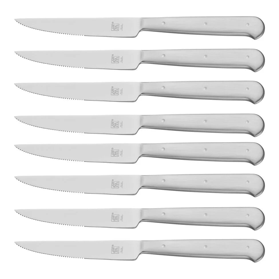 8-pc, 18/10 Stainless Steel Porterhouse Steak Knife Set In Black Presentation Box
