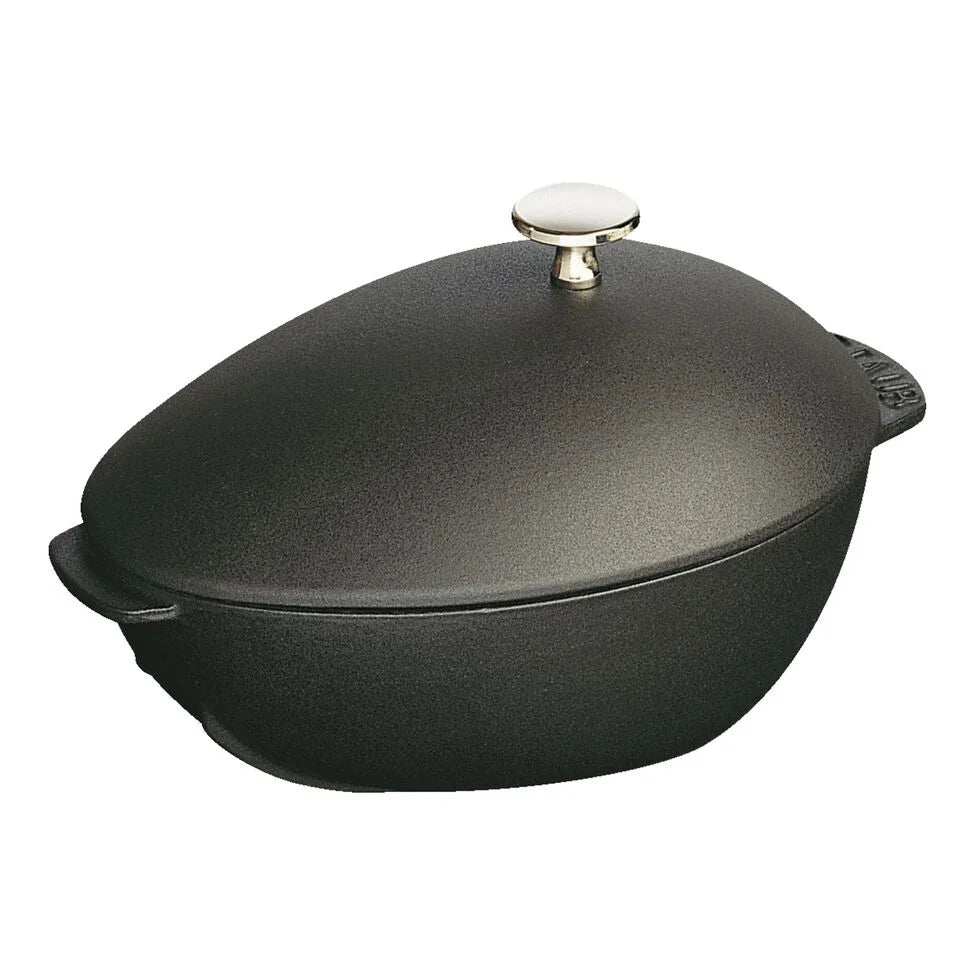 2 qt, Cast Iron, Mussel Pot, Black Matte