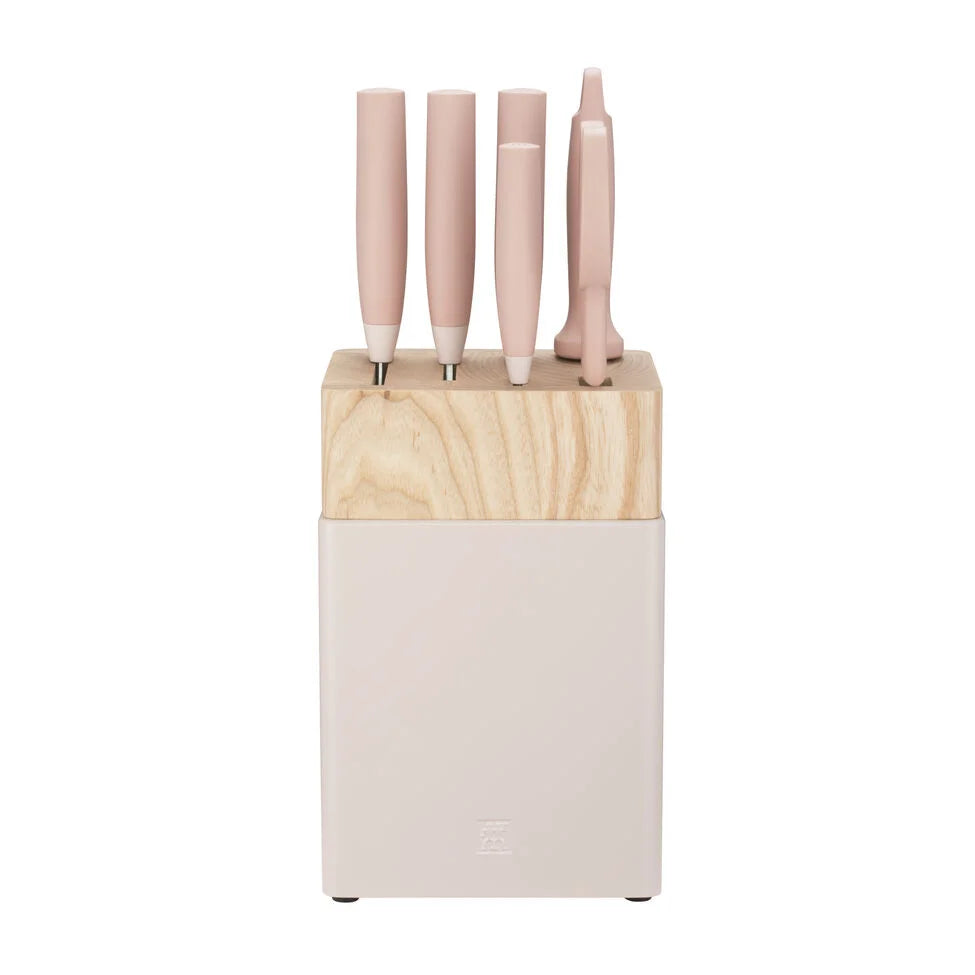 7-pc, Knife block set, pink