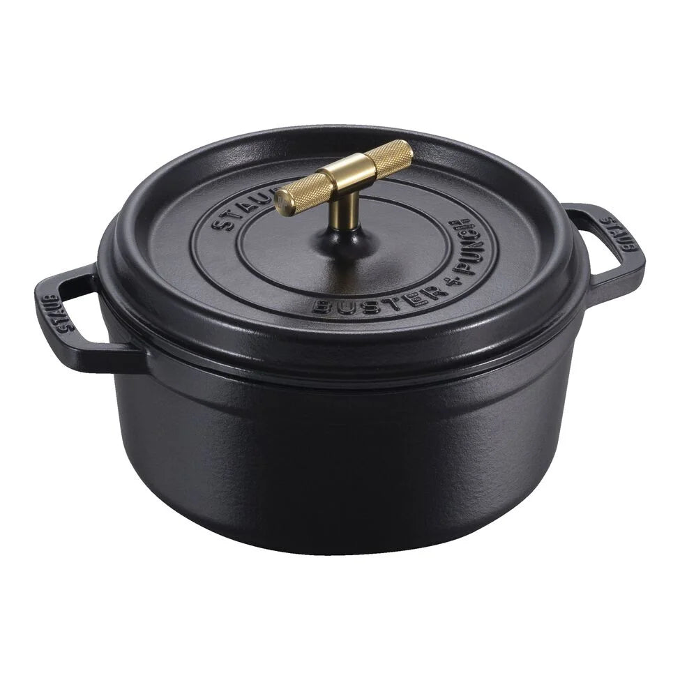 4 qt, Round, Dutch Oven Buster And Punch, Black Matte