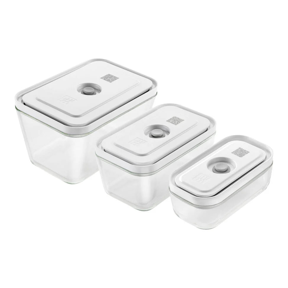 S/M/L / 3-pc, Vacuum Container Set, Glass, Grey