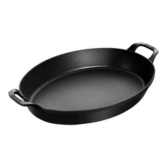 14.5-x 11-inch, Oval, Gratin Baking Dish, Black Matte
