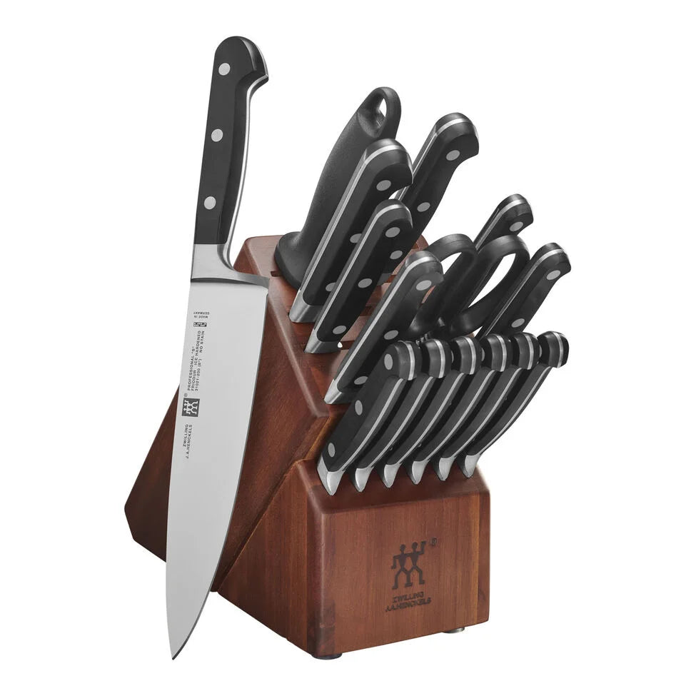 16-pc, Knife block set, acacia