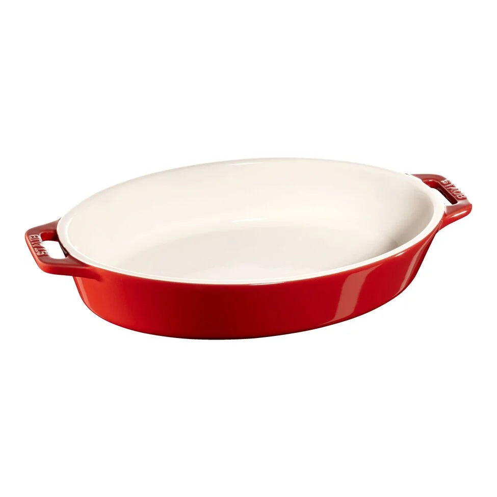 9-inch, Oval, Baking Dish, Cherry