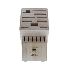 Rubberwood, TWIN Rustic White Knife Block Empty